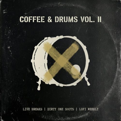 Vintage vinyl-style cover for Coffee & Drums Vol. 2 lo-fi drum breaks and one shots