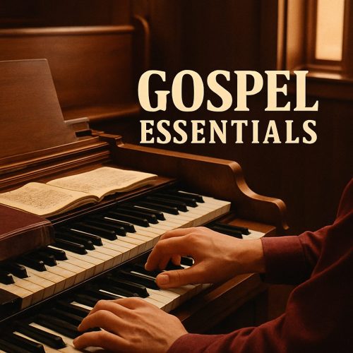 Hands playing piano, Gospel Essentials title