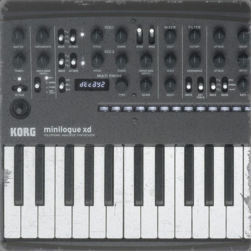 Korg Minilogue XD synthesizer close-up view