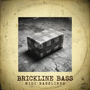 Vintage package labeled 'Brickline Bass' MIDI basslines.