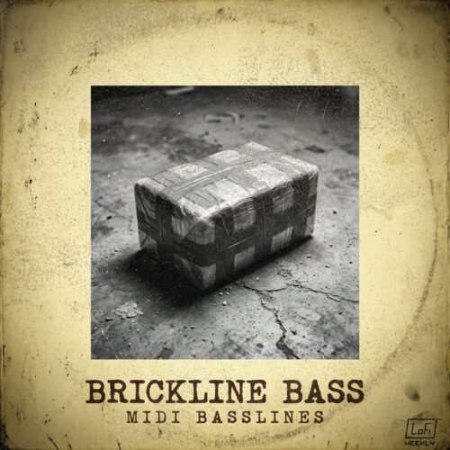 Vintage package labeled 'Brickline Bass' MIDI basslines.